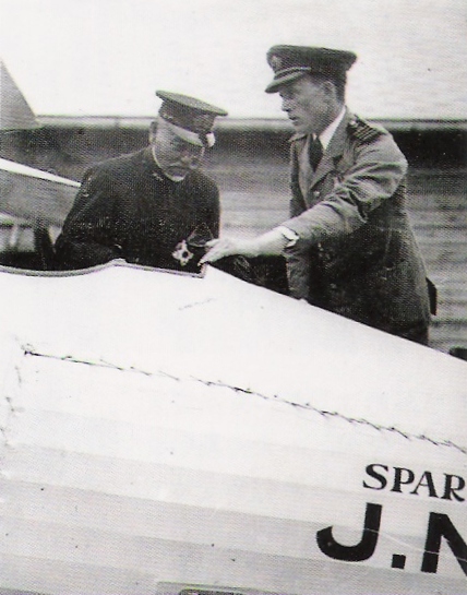 Sempill points out a technical feature to a senior officer of the Japanese Navy