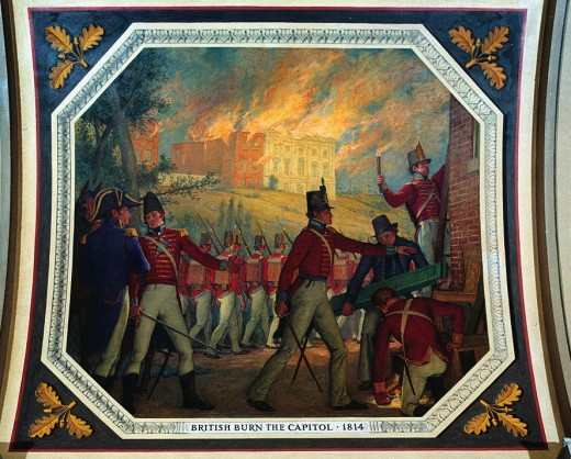 The British burn the United States Capitol.