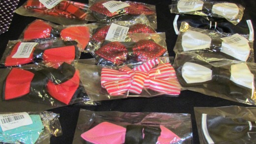 Some of the bowties that were featured as part of the men's fashions accessories "Just 4 Gents."