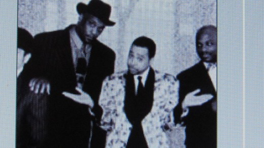 Morris Day, is photographed with members of his band The Time. 