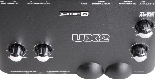 Review of the Line 6 UX-2 USB recording interface by a veteran recording engineer.