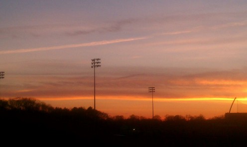 When thinking of the best picture that epitomized my feelings in the poem "Lost Dreams," I had to pick this picture I took in 2014.  This is a sunset overlooking a football field, where dreams are both made and lost...just as within my poem.