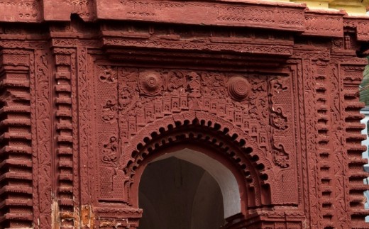 Front facade of 'Raas Mancha', Nandadulal Jiu temple, Gurap