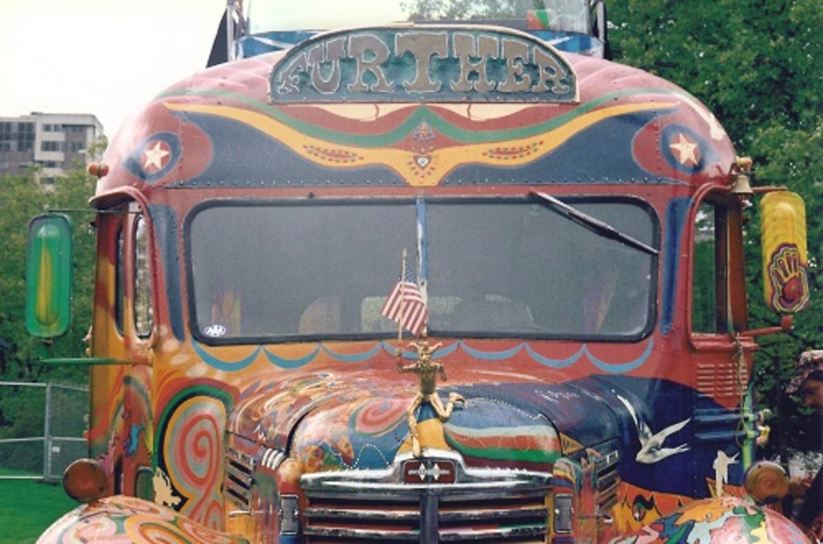 Neal Cassady drove this psychedelic bus around the country, accompanied by Ken Kesey and the Merry Pranksters