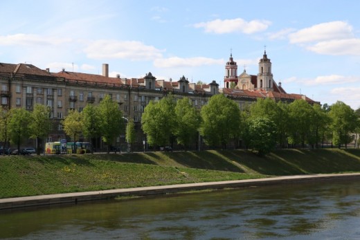 Walking alongside the Neris river