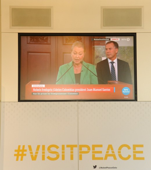  Announcement of 2016  Nobel Peace Prize on  NRK broadcast, but you, as a loser, could be up for this prestigious award