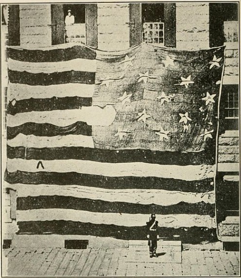 This is the actual Old Glory, which flew over Fort McHenry in 1814.