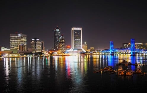 Jacksonville at night.