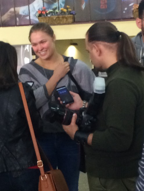 Ronda Rousey after her open  workout at Dinamo center,  Yerevan, Armenia.