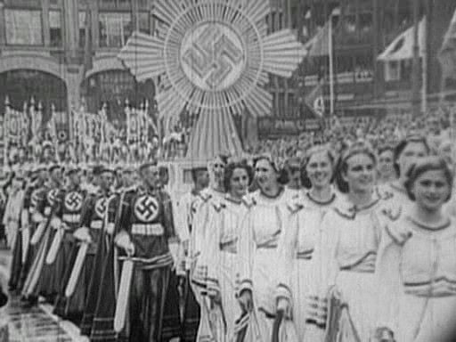 During their rise to power in the 1930's, Nazi parades commonly used Pagan symbols and dress from Pre-Christian, German history.  Being more native, they felt it was more pure to their ideals rather than a Jewish-based religion.
