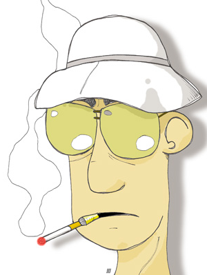 Hunter S. Thompson caricatura