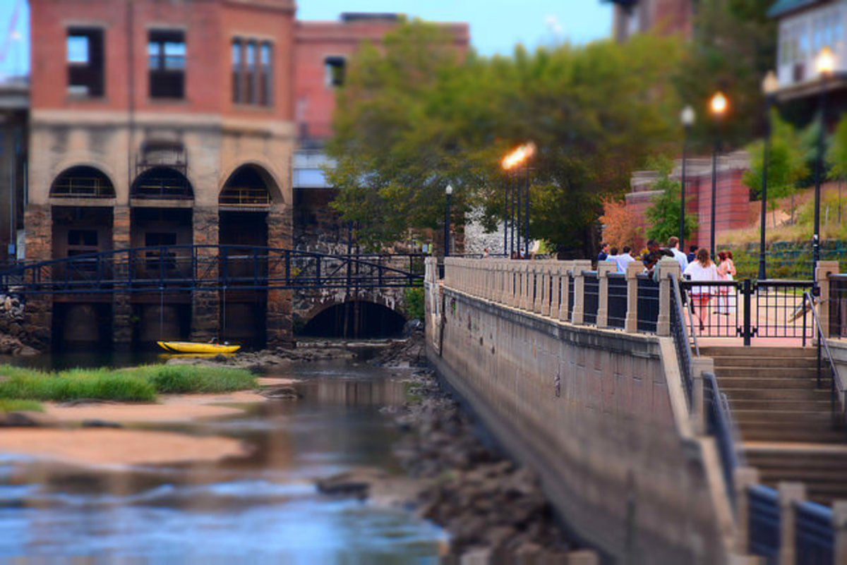 Riverwalk in the Downtown District.