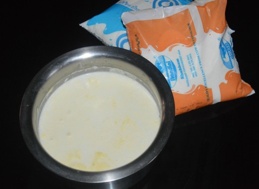 Boiled milk and milk pouches I use