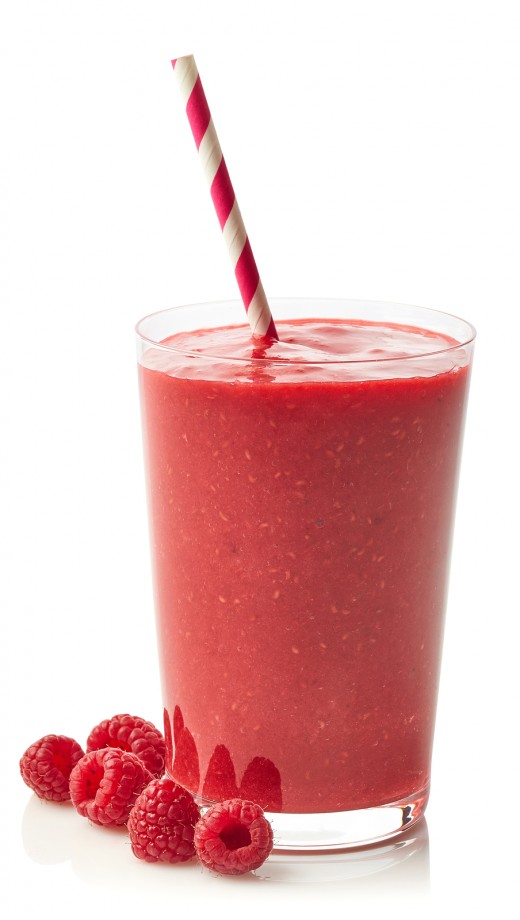 Raspberry Smoothie. Banana is optional but is great for those who prefer a thick smoothie.