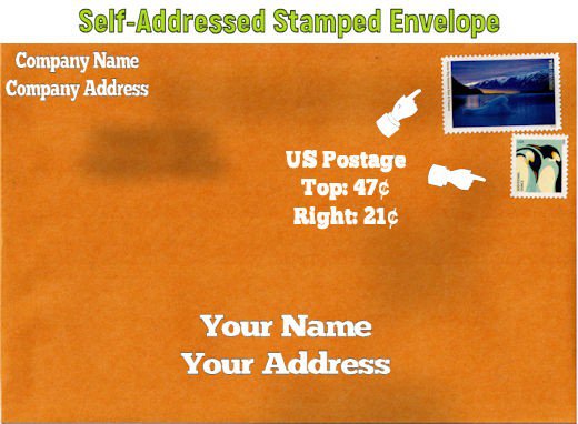 out of country self addressed stamped envelope