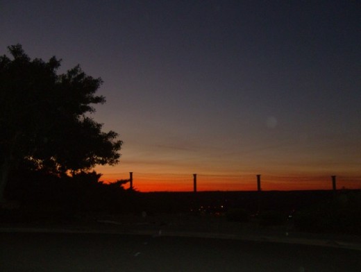 Sunset and moonrise
