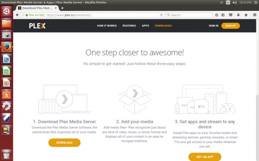 Navigate to the Plex Downloads page.