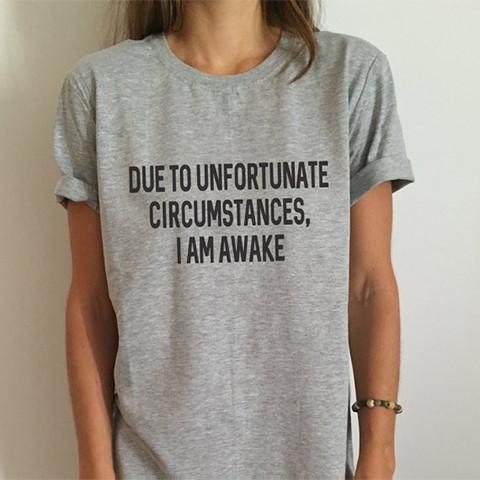 If you're not a morning person, then this funny t-shirt is made for you. It may seem simple, but the shirt's witty statement will upgrade any outfit. 
