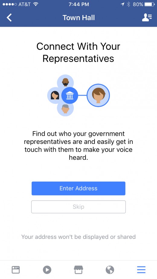 Tap "Enter Address" to get to the Find Your District screen.