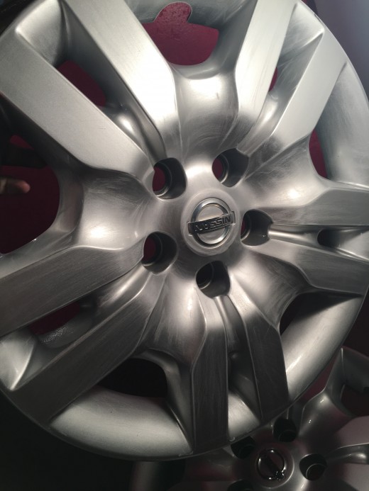 Lightly sanded hubcap