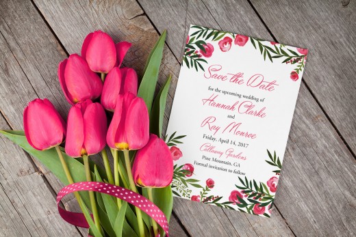 Watercolor Save the Date Card - Tropical Wedding Announcement - Beach Wedding "Tropical Garden" Watercolor Card - Destination Wedding