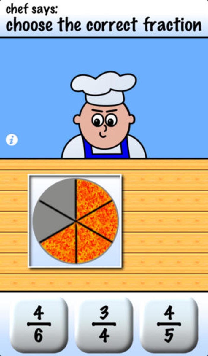 Pizza Math is a great fractions teaching app