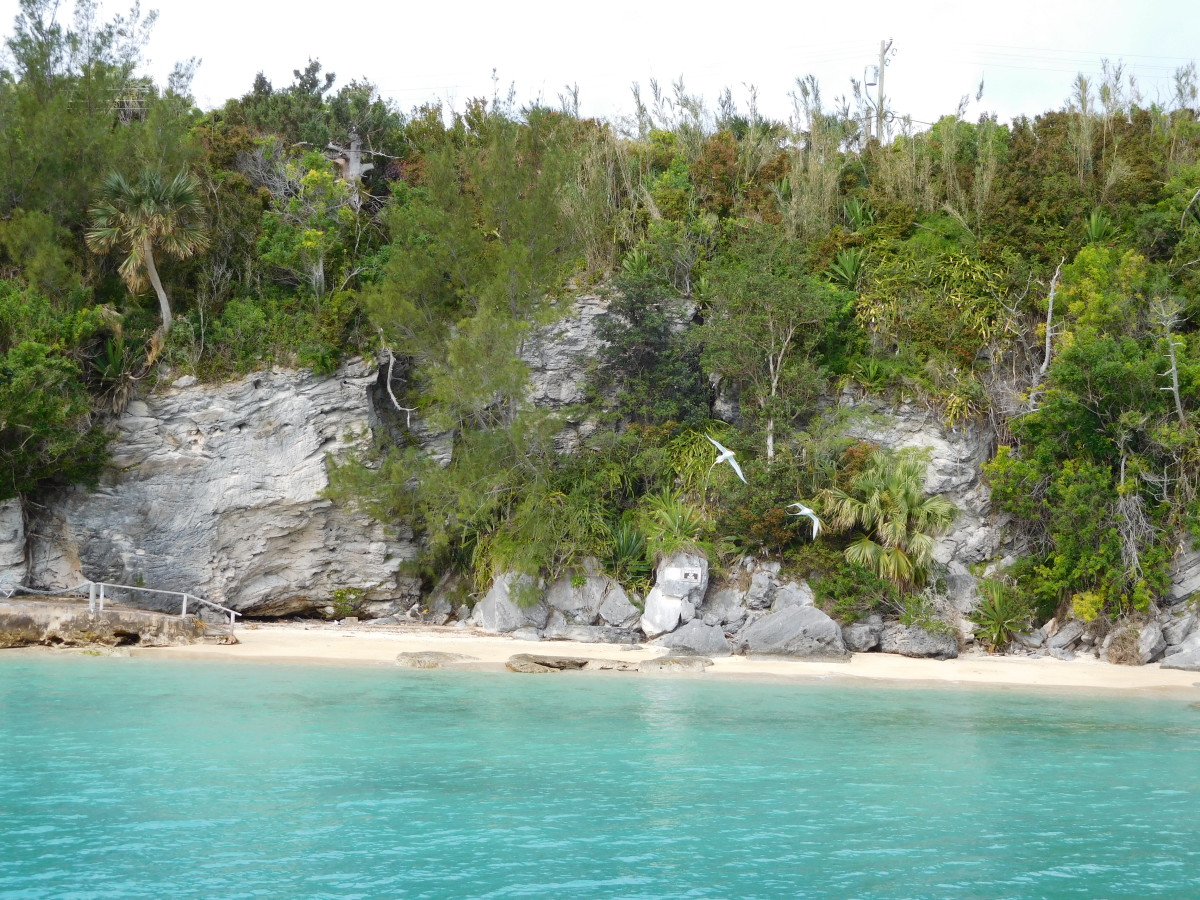 The cove in Bermuda where our boat stopped for snorkeling and beach walking.