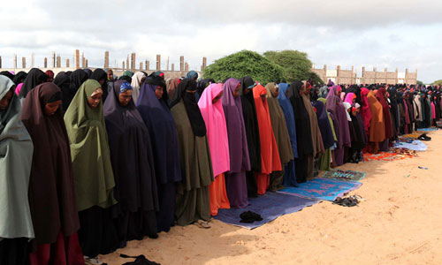 Muslims in Ethiopia praying. 