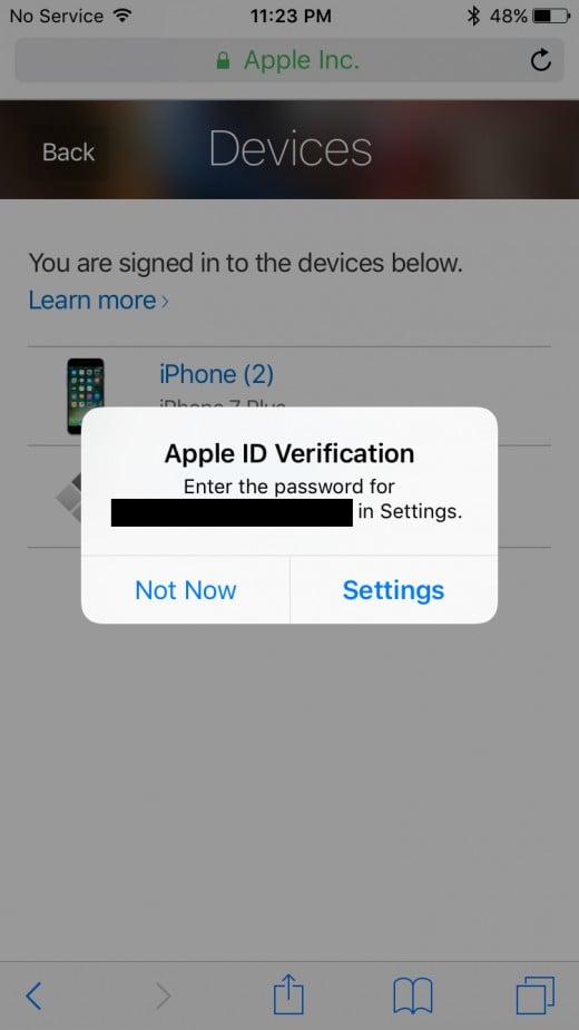 You'll see a message on the iPhone or iPad you removed your Apple ID from that prompts you to re-enter the password for your Apple ID so it can be usable on that device again.