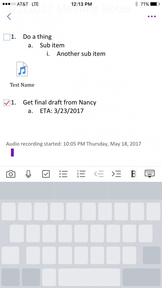The keys on the keyboard disappear, and the cursor turns into a thick purple bar.