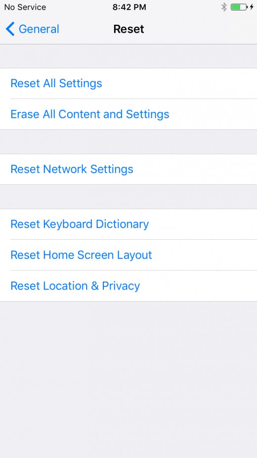 Choose "Erase All Content and Settings."