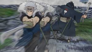Tobirama Senju slicing Izuna Uchiha