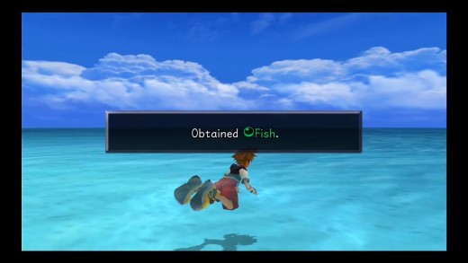 fish can be obtain out at sea, also make sure you find that hidden area too find the last mushroom.