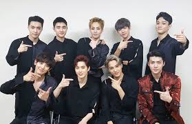 EXO is a South Korean-Chinese boy group formed by S.M. Entertainment. They debuted in 2012 with 12 members. EXO consists of two subgroups, Exo-K (Suho, Baekhyun, Chanyeol, D.O., Kai and Sehun) and Exo-M (Xiumin, Lay, Chen, Kris, Luhan and Tao).  