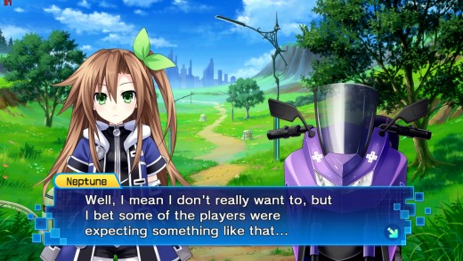After going through missions where the bosses keep getting harder and harder, the last one ends with Neptune cracking a joke.