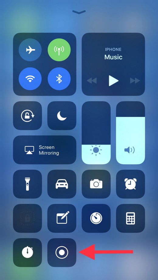 Swipe up from the bottom of your iPhone or iPad home screen to access the Control Center.