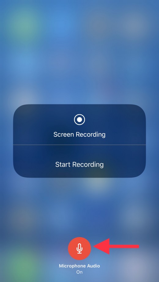 The microphone icon at the bottom of the 3D Touch menu will be red when it is set to record audio.