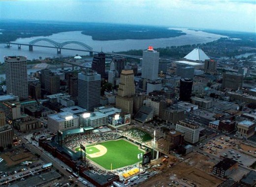 Aerial view of downtown Memphis