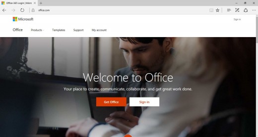 Open a Web browser on your computer, and then navigate to www.office.com.
