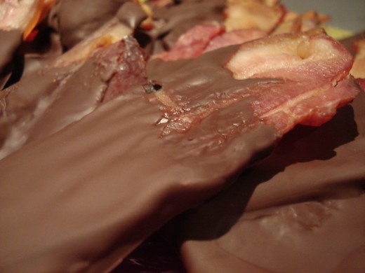 Bacon covered in chocolate