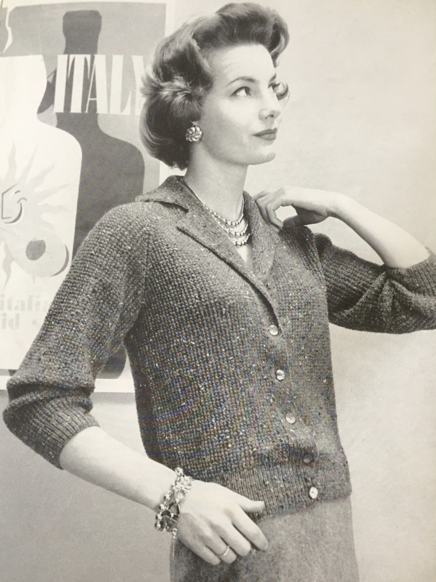 From Bernat Book No. 65, Bulky Knits Designed by Mirsa of Italy for Women and Men, 1958
