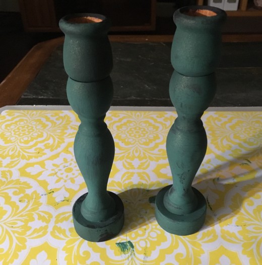 Candle stick now have a new look and a new purpose. (Jade green sparkle)