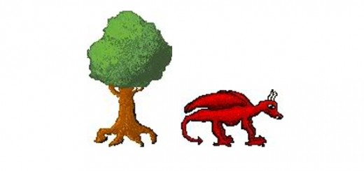 Here is a tree and a red dragon I made! Pixel art is really fun and doesn't take much to get started.