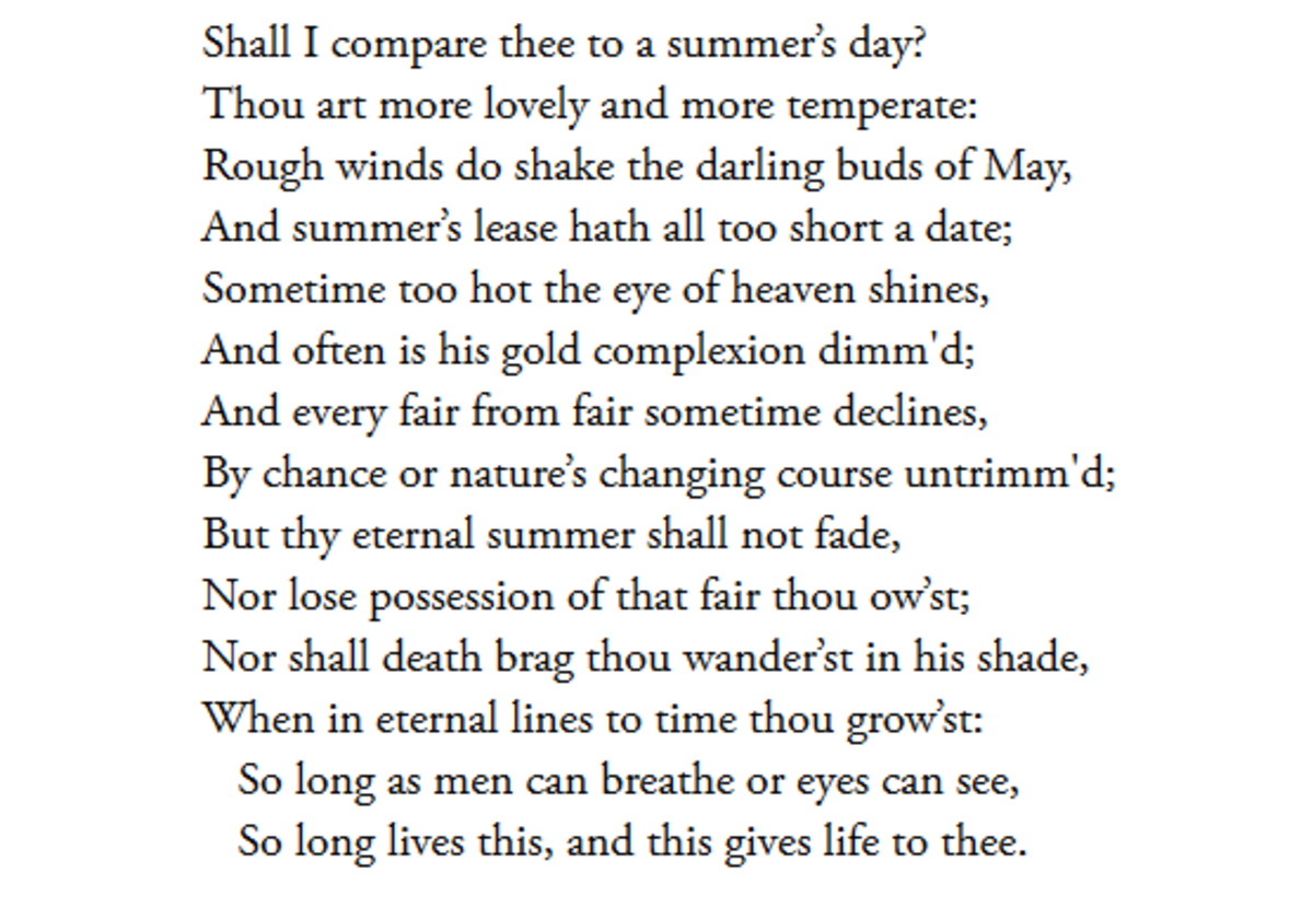 paraphrase the first quatrain in sonnet 18