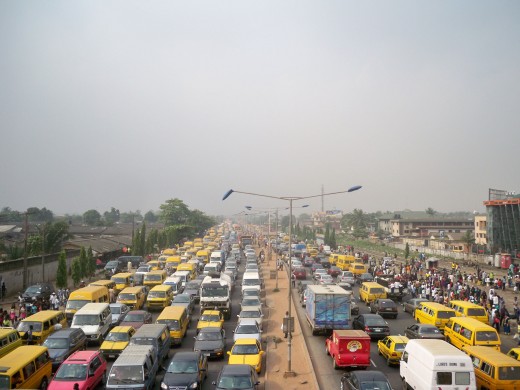 A regular rush hour on the streets of Lagos
