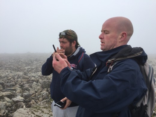 Out with the cameras. Remarkably our mobile phones enjoy quite a strong signal here at the summit.