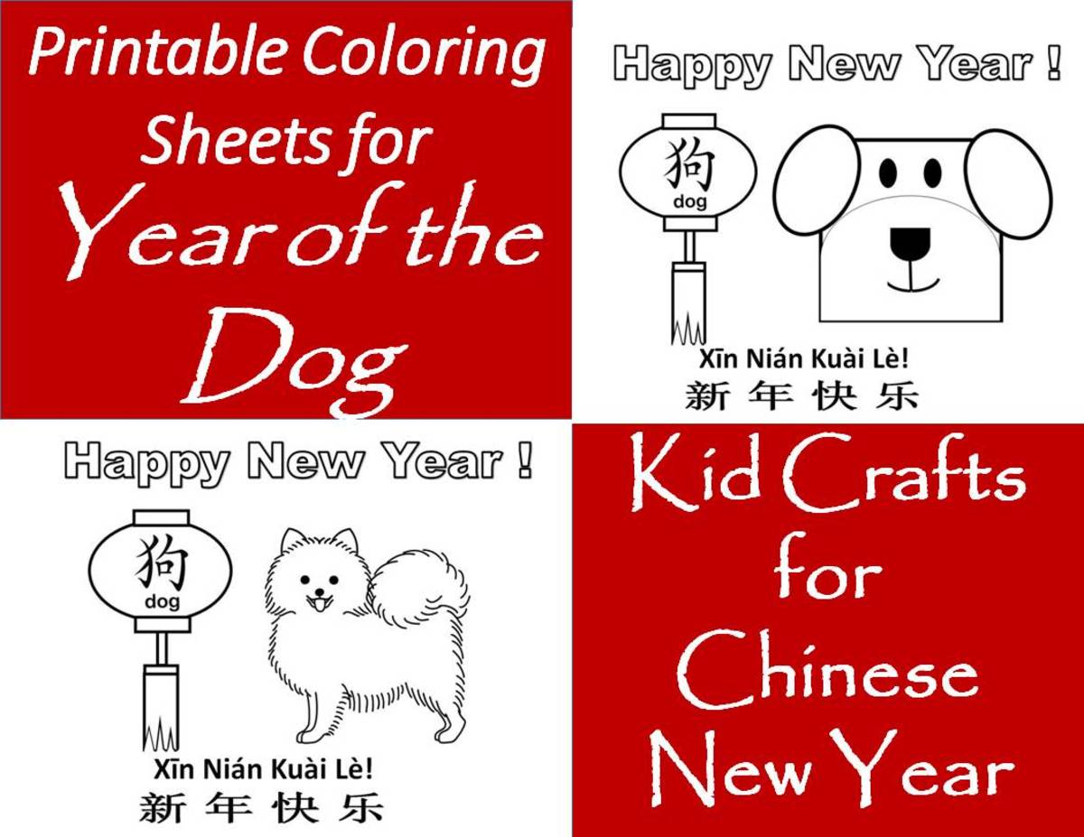 Printable Coloring Pages for Year of the Dog Kid Crafts for Chinese New Year