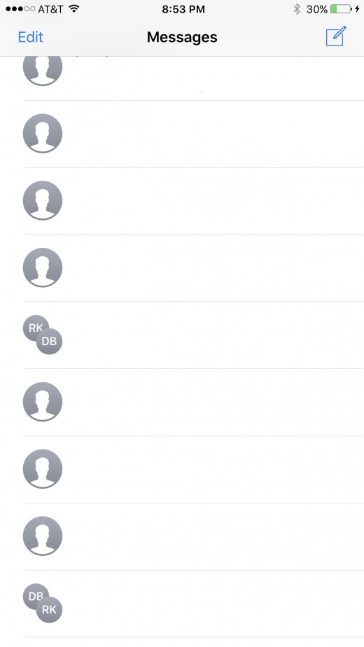 Open the Messages app on your Apple iPhone or iPad. Navigate to the group chat you want to leave, and then tap to open that particular chat. The group chat thread open.