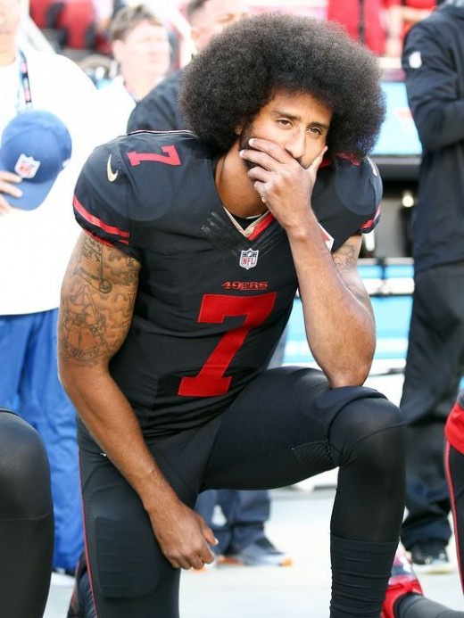 Colin Kaepernick's protest against police brutality is dissent against a security institution meant to protect lives and therefore the protest is a legitimate exercise in promoting human rights.