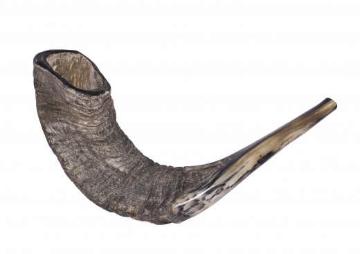 Photo of a shofar.